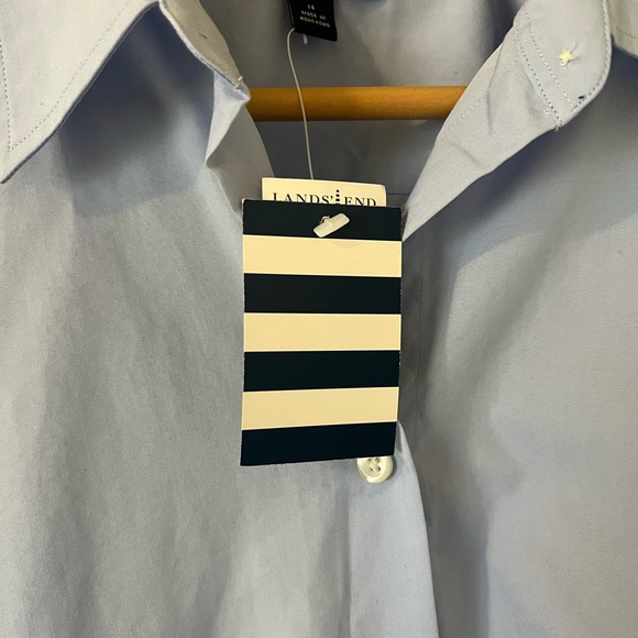 LANDS END Blue Button Down Shirt NWT - Picture 4 of 5